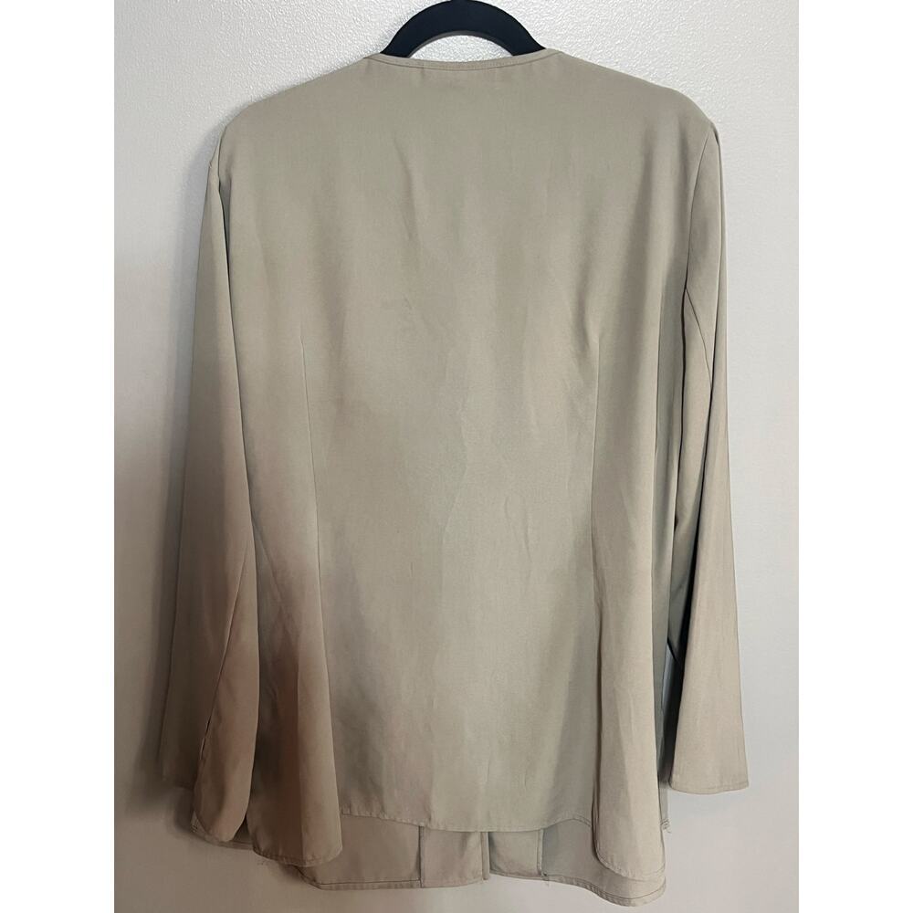 Norton McNaughton Blouse Green 1X stitching around neck Olive Green Polyester - Picture 2 of 5
